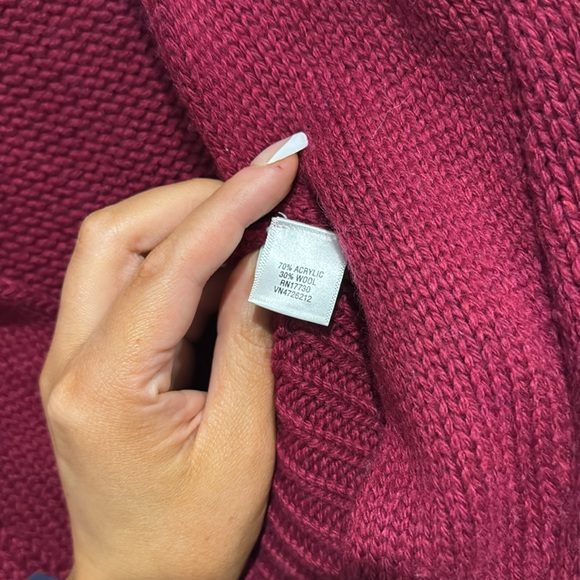 Wool Merona size large sweater vest button up fuchsia pink - Picture 3 of 4